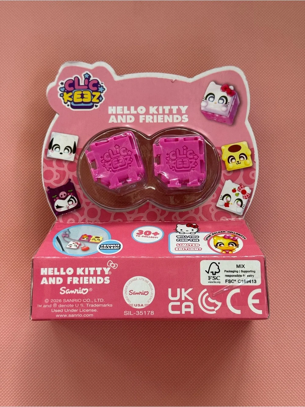 Hello Kitty and Friends Clicker Clic Keez 3-Pack Fidget Click Toy NEW NWT